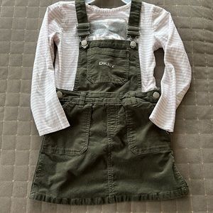 Girls DKNY Overall Corduroy Dress